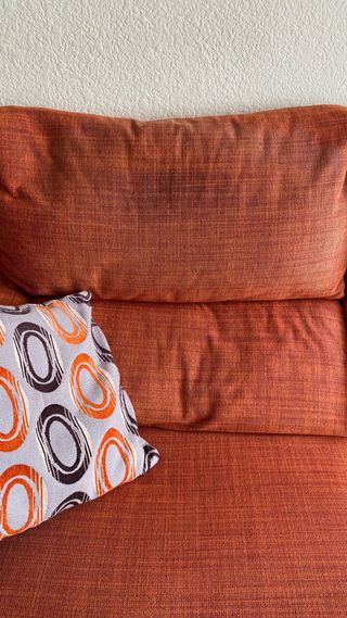 Sofá 4 plazas chaise longue color teja