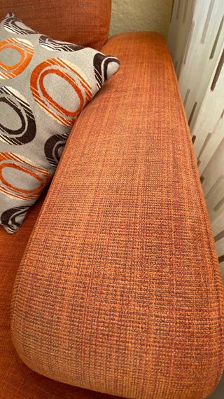 Sofá 4 plazas chaise longue color teja