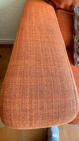 Sofá 4 plazas chaise longue color teja