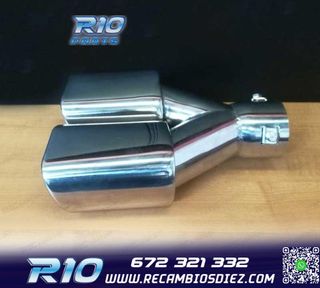 COLA ESCAPE DOBLE RECTANGULAR ACERO INOX