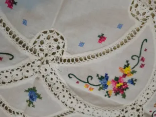 Centrotavola Ricamato Cotone Bianco