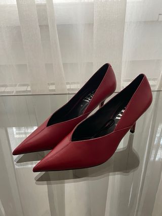 Zapatos tacón Zara rojos T38