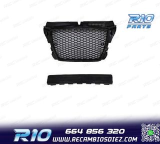 PARRILLA AUDI A3 8P 8PA 08-12 LOOK RS3 NEGRO