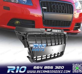 PARRILLA AUDI A3 8P 08-12 LOOK S LINE NEGRO BRILLO