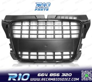 PARRILLA AUDI A3 8P 08-12 LOOK S LINE NEGRO BRILLO
