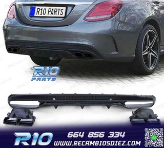 DIFUSOR MERCEDES CLASE C W205 SEDAN 13-18 LOOK AMG + COLAS E