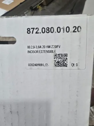 1 incisor doble de 80 y 20 mm de eje