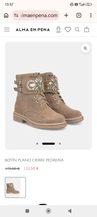 Botas joya beige y doradas