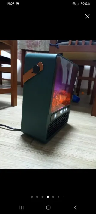 Calefactor Esrufa con asa de cuero