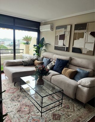 Mesa centro cristal y metal negra 120x60