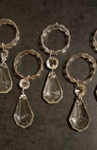 Lote 8 lágrimas cristal con anillas