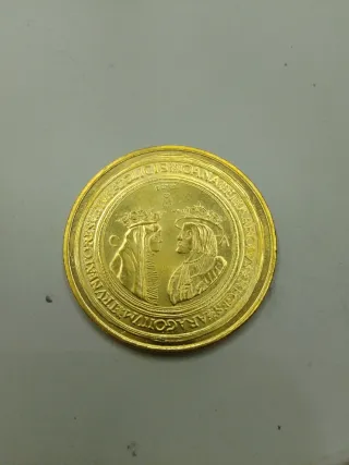 Moneda 100 Ducados Baño Oro 24k