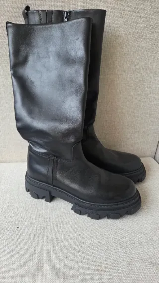 Botas Alpe Cano Alto Pele Preto
