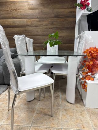 Mesa Comedor + 6 Sillas + Revistero