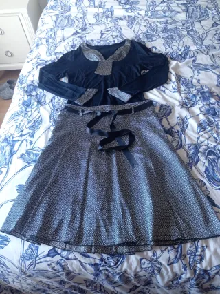 Conjunto Falda y Blusa Estampada