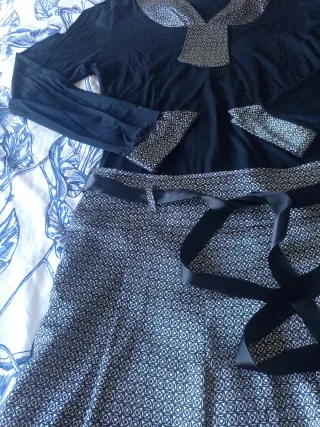 Conjunto Falda y Blusa Estampada