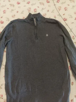 Jersey Cortefiel cuello cremallera gris