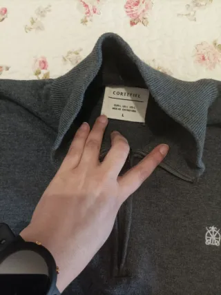 Jersey Cortefiel cuello cremallera gris