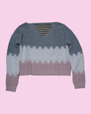 Jersey corto gris, blanco y rosa Talla S