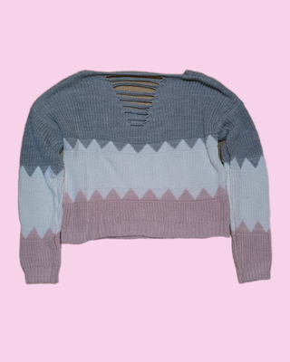 Jersey corto gris, blanco y rosa Talla S