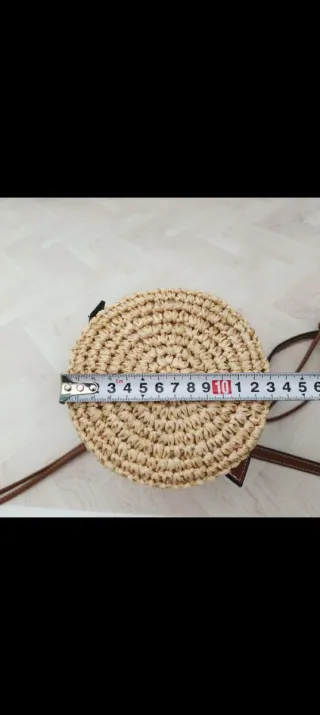 Bolso de rafia con asas en cuero