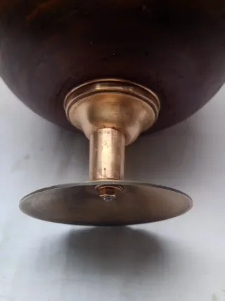 Antica elemosiniera in legno e ottone anni 50