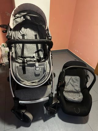Cochecito y Silla de Coche Bebé Gris