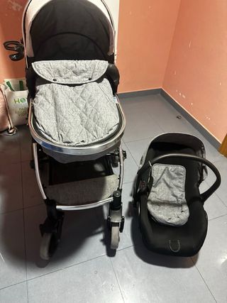 Cochecito y Silla de Coche Bebé Gris
