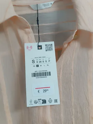 Camisa beige/rosa talla S