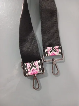 Correa de hombro étnica bolso. Rosa, negra, beige.