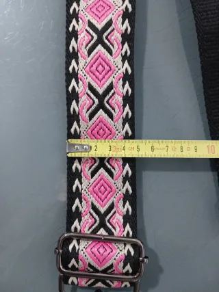 Correa de hombro étnica bolso. Rosa, negra, beige.