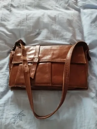 Borsa pelle vintage marrone