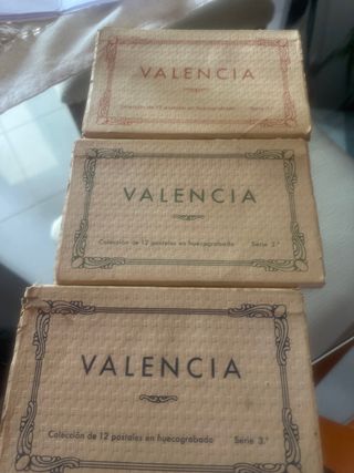 Lote 3 Cajas Postales Valencia Huecograbado