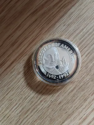 Moneda Mongolia 50 1492-1992 Descubrimiento Améric