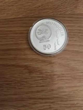 Moneda Mongolia 50 1492-1992 Descubrimiento Améric