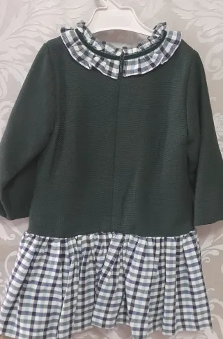 Vestido niña Alves verde cuadros