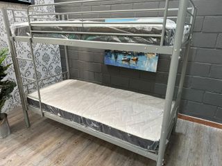 Litera doble metálica gris