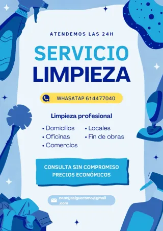 Ofrezco mi servicio de limpieza.