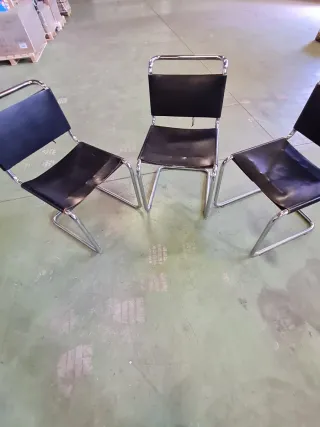 Sedie vintage in pelle e metallo