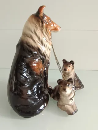 Figuras porcelana Kato Kogei perro Collie