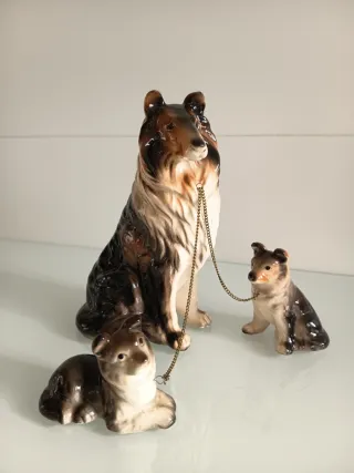 Figuras porcelana Kato Kogei perro Collie