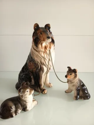 Figuras porcelana Kato Kogei perro Collie