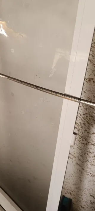 Puerta lavadero con cristal patrón de hojas