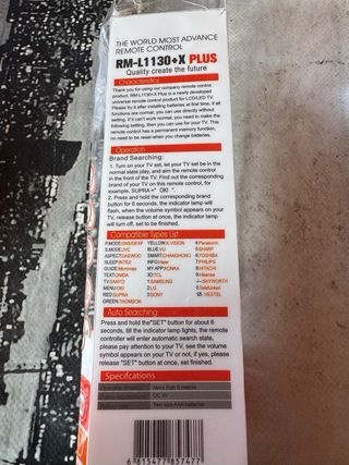 2 Mandos a distancia TV Universal RM-L1130+X