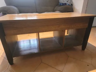 Mesa centro elevable madera y metal