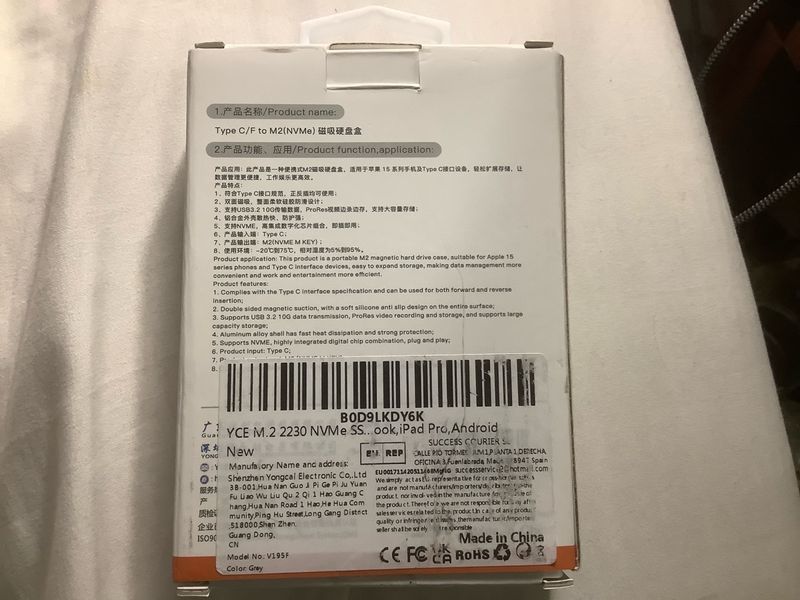 SSD Externo YCE M.2 NVMe 1TB afbeelding 2
