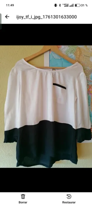 Blusa blanca y negra
