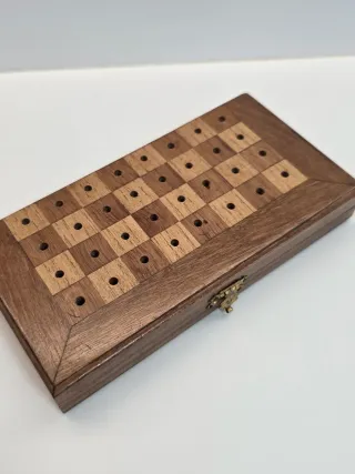 Ajedrez de viaje de madera vintage