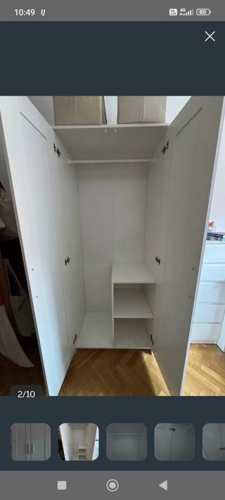 Armario de madera blanco