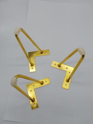 4 Patas de Mesa con Horquilla de 20 cm, Doradas, Grandes, Patas Doradas para Muebles, para Muebles, Patas de Mesa de Metal con P